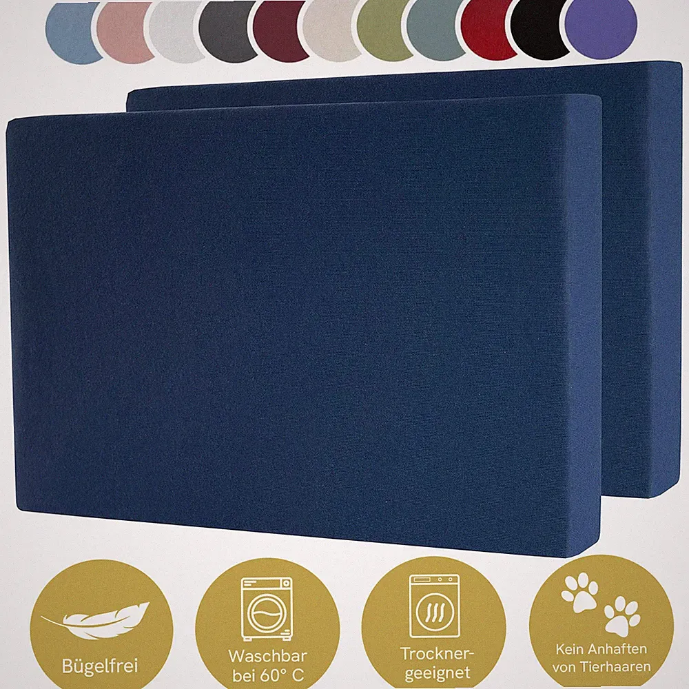 1/2 Spannbettlaken Bettlaken Jersey Spannbetttuch 100% Baumwolle Boxspringbett