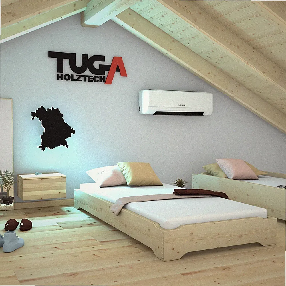 1 Naturholzbett Stapelbett Gästebett Holzbett Einzelbett 70 80 90 120 x 200 220