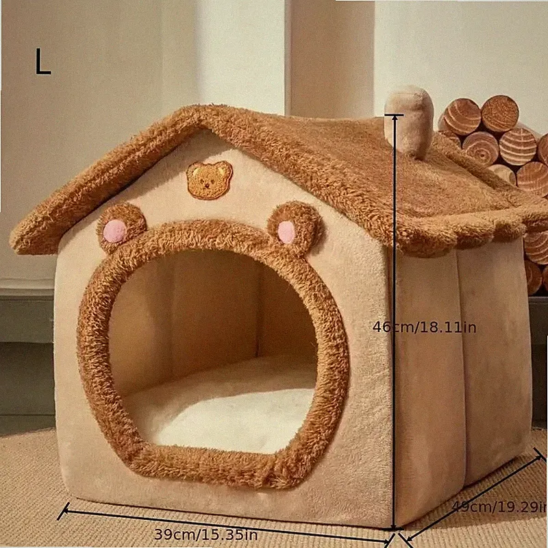 1 Stück gemütliches Katzenhaus - weich, warm, abnehmbar, waschbar, bequem Polyester Pe