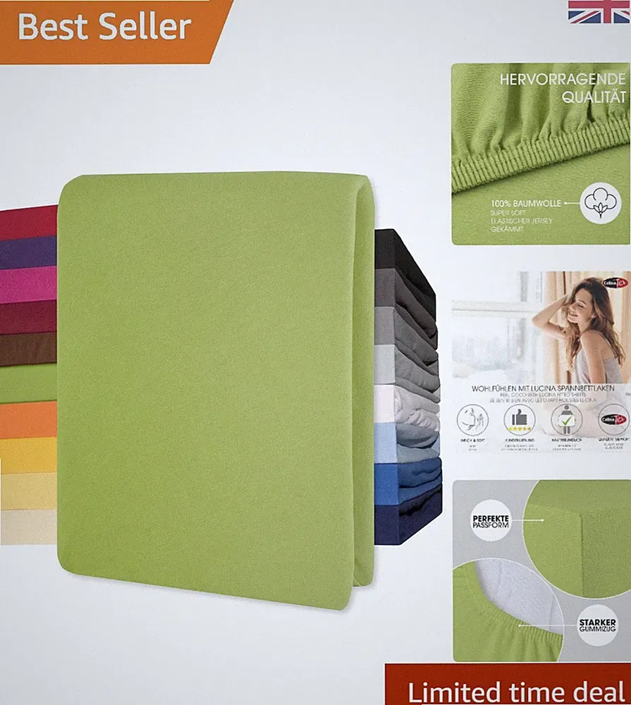 100% Baumwolle, faltenfreies Spannbettlaken für Matratzenauflage 140x200 bis 160x200