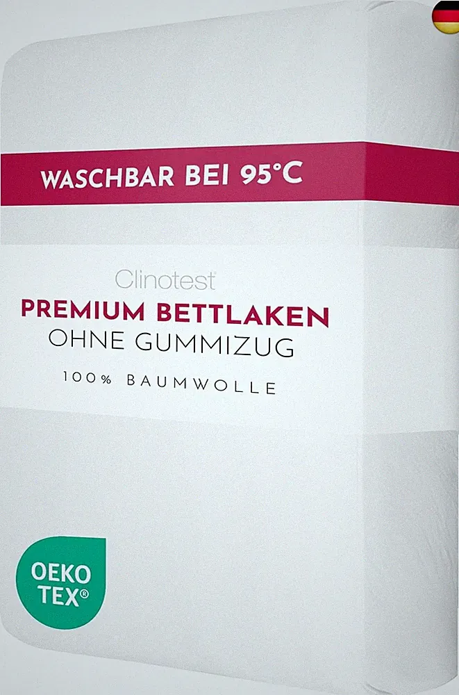 100x200 cm Bettlaken ohne Gummizug, 170 g/m², Premium Flachbettlaken aus 100% Ba