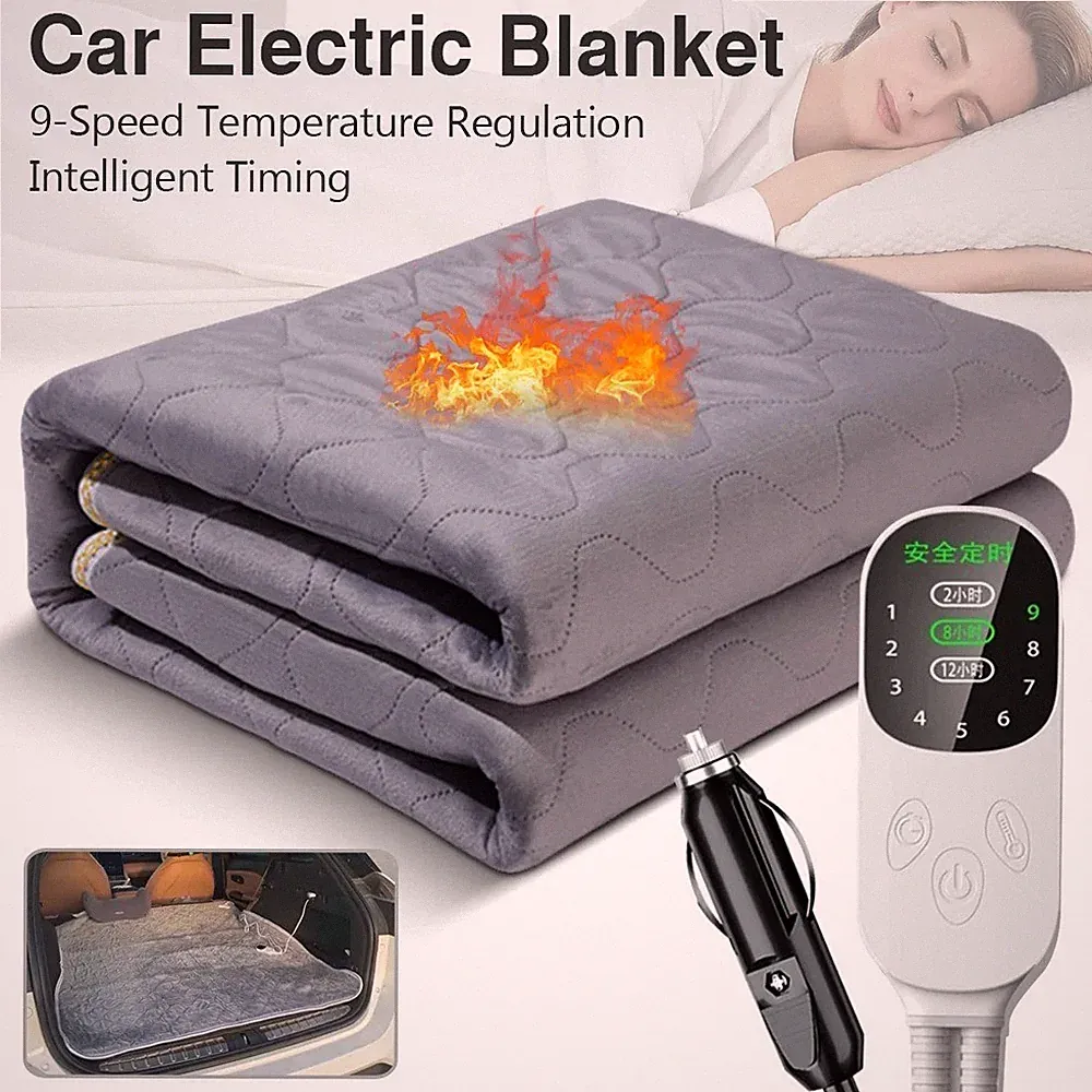 12V elektrisch beheizte Reisedecke für Auto 70x180cm Campingunterlage