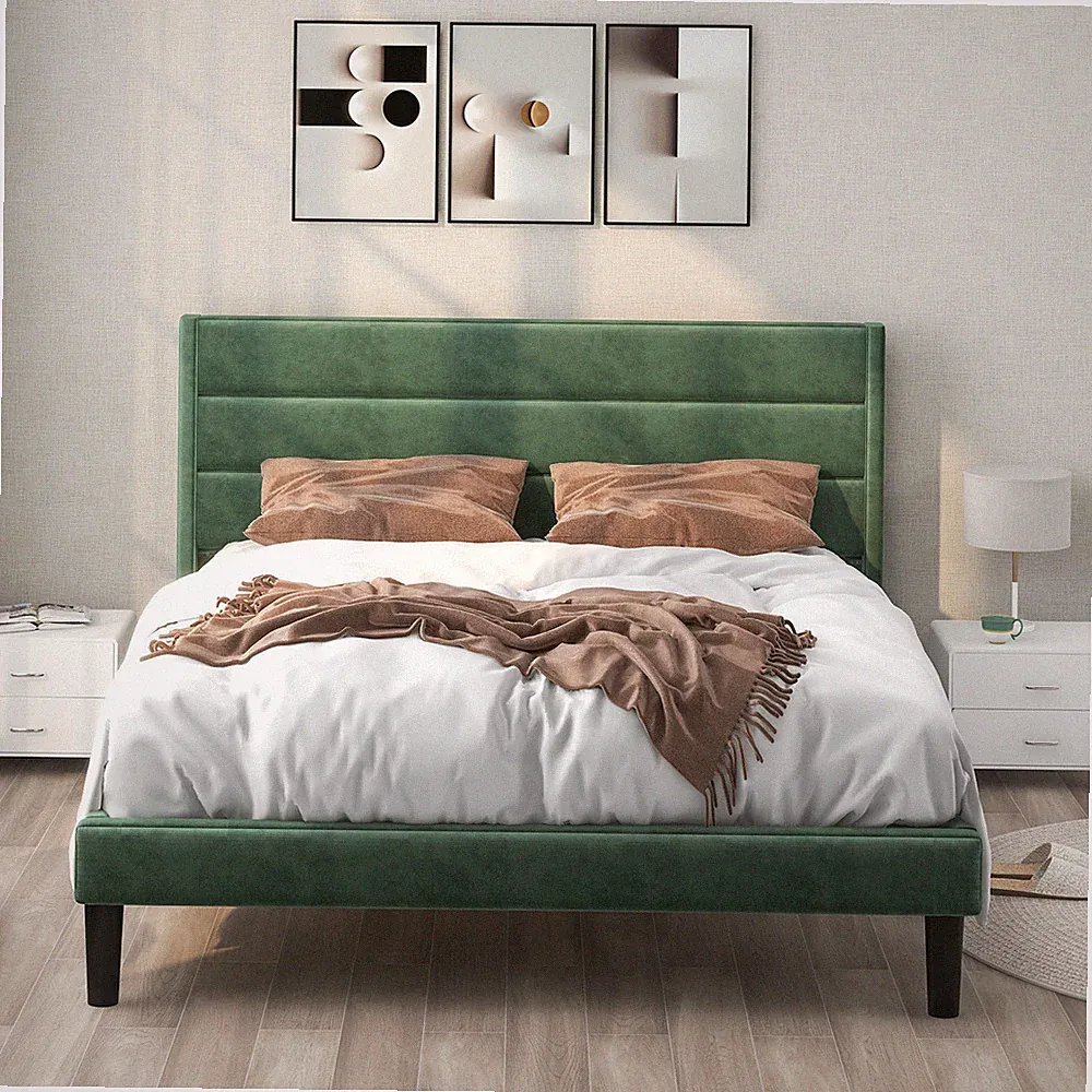 140x200 Polsterbett Doppelbett Bettkasten Lattenrost Bettgestell Jugendbett Grün