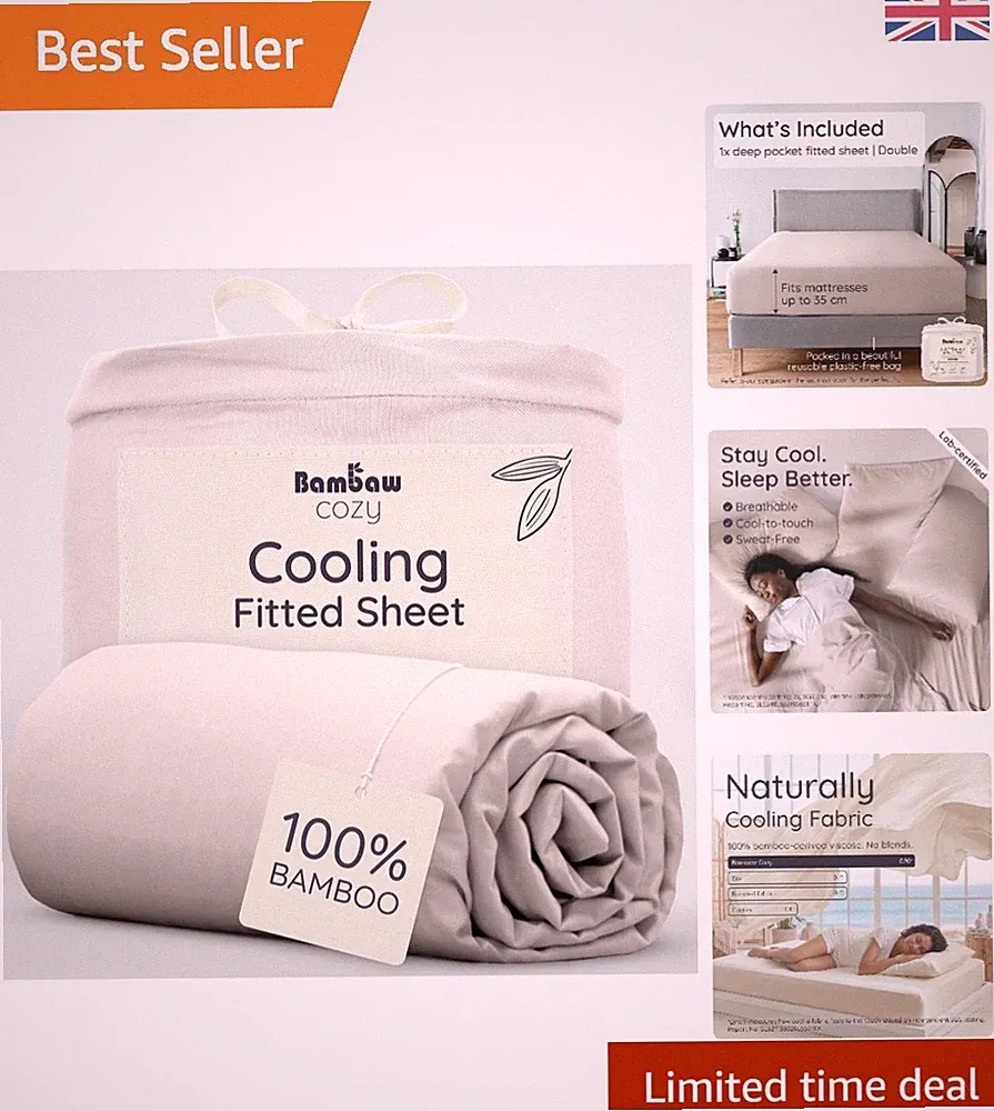 140x200 Spannbettlaken Bambus, tiefe Tasche 35 cm, Hotelqualität Doppelbett...