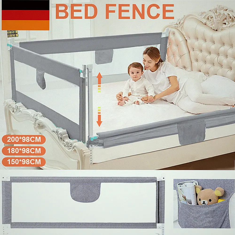 150/180 /200cm Bettgitter Rausfallschutz Baby Fall Bettschutz Kinderbettgitter