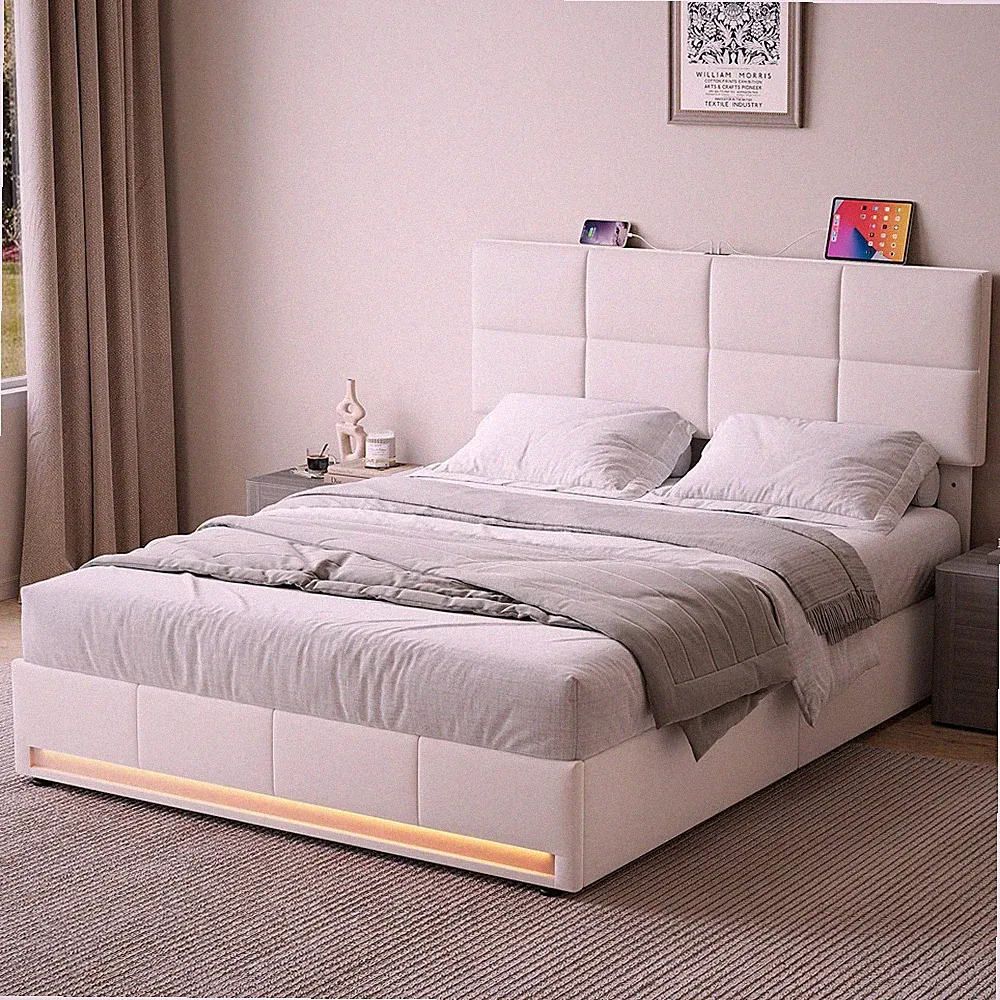 160x200cm Polsterbett Doppelbett mit Stauraum Underbett Stauraumbett Bettgestell
