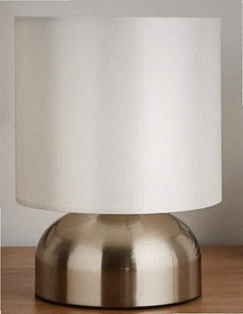 19cm weißer Schirm Metallfuß TOUCH LAMPE Bett BEISTELL Tisch Bücherregal LICHT Haus Geschenk