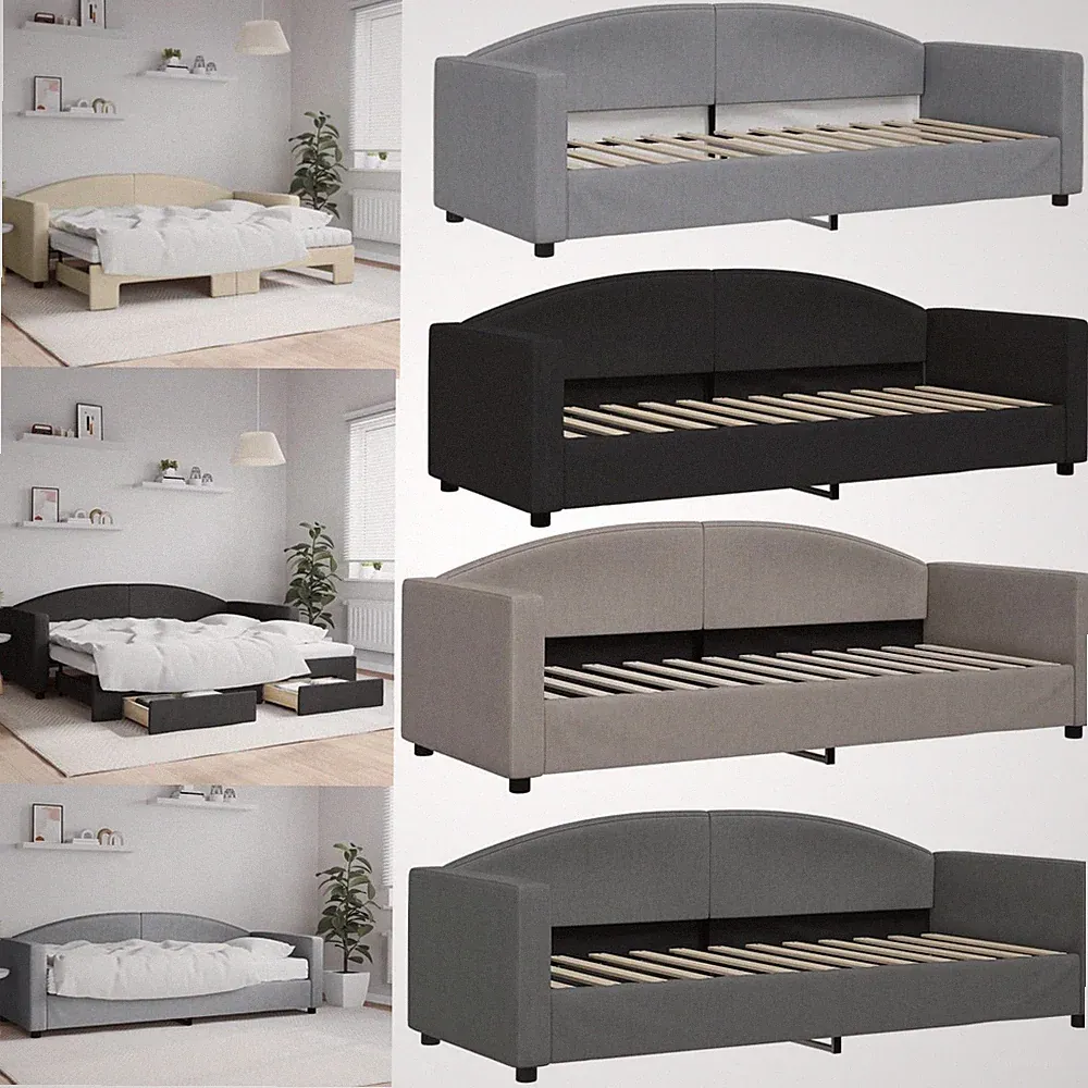 2 in 1 Tagesbett Singlebett Gästebett Bettrahmen Bett Doppelbett mit Matratze