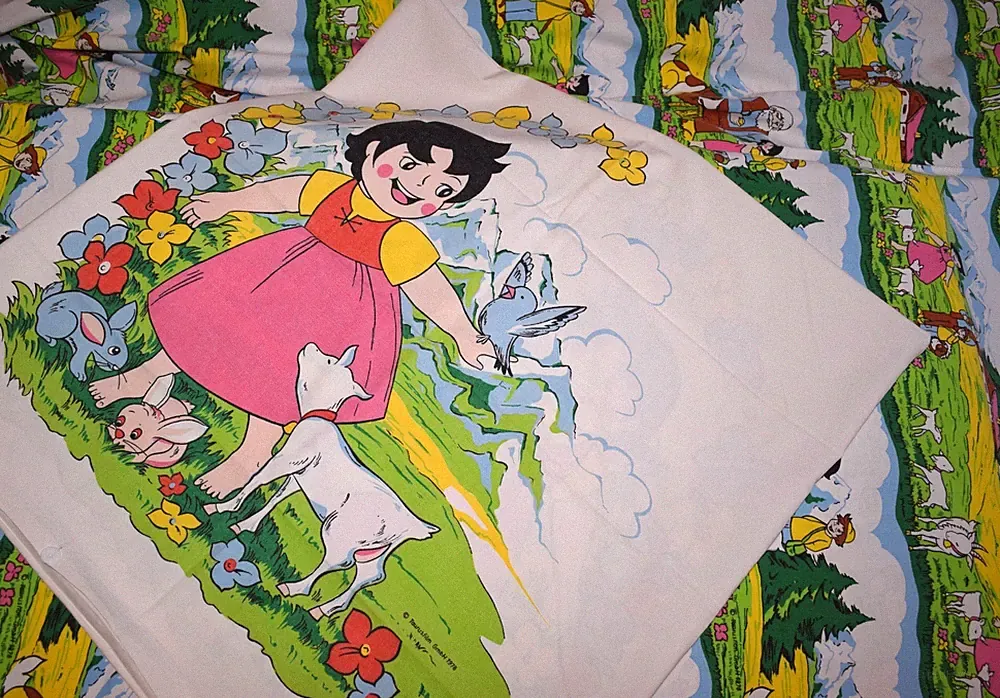 💥 2 tlg. Heidi Kinder-Bettwäsche Taurusfilm 1978 Vintage