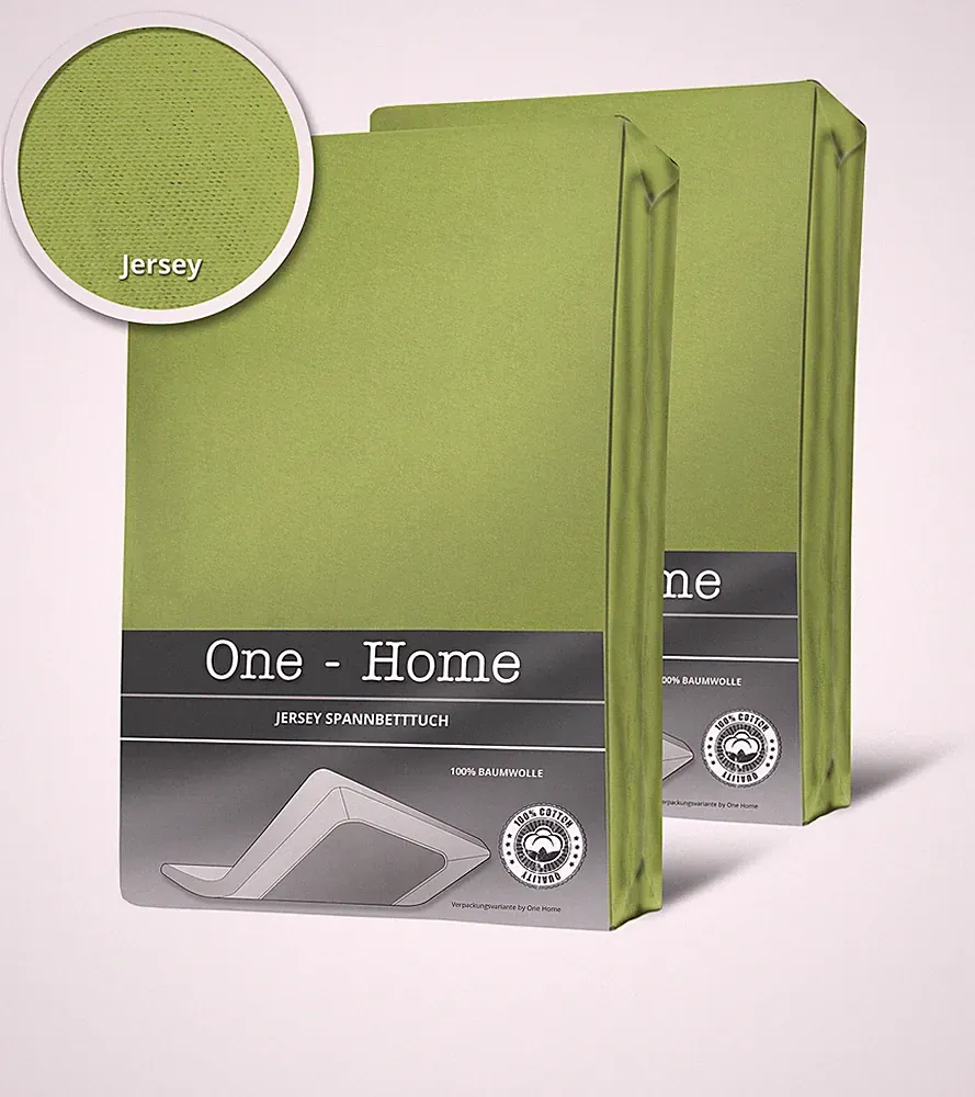 2er Pack Spannbettlaken Bettlaken Apfel grün 90x200 cm - 100x200 cm Jersey set