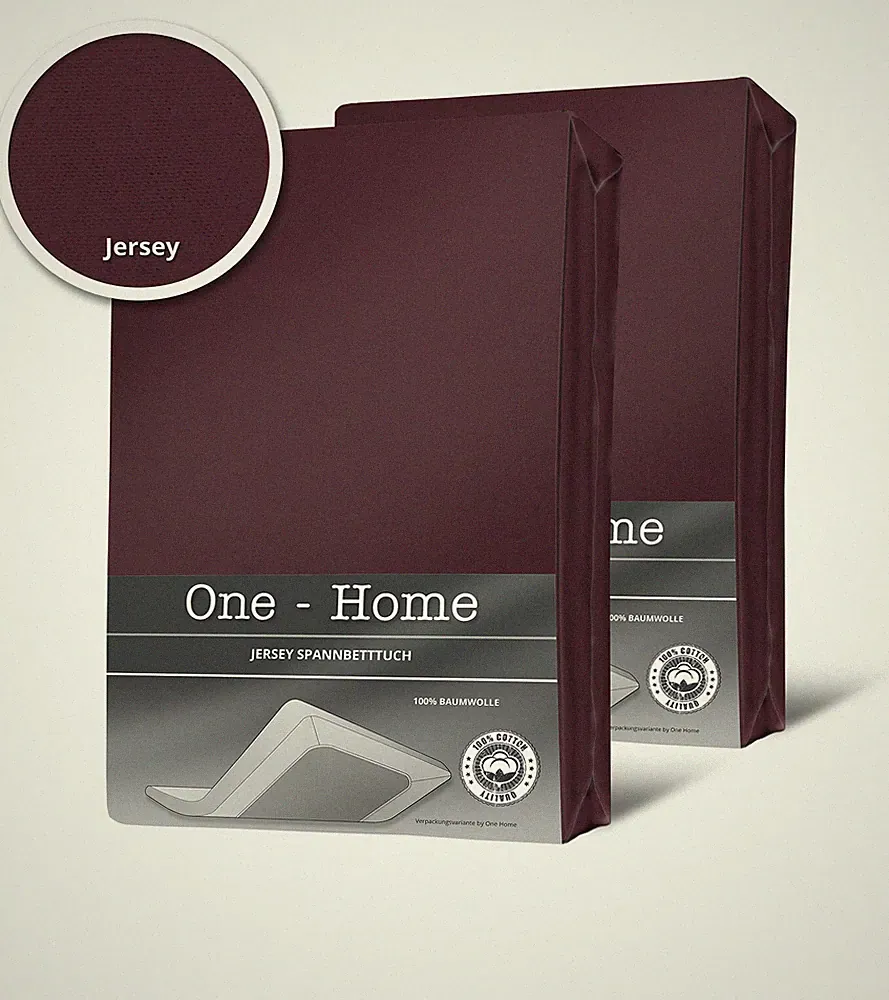 2er Pack Spannbettlaken Bettlaken bordeaux rot 90x200 cm - 100x200 cm Jersey set