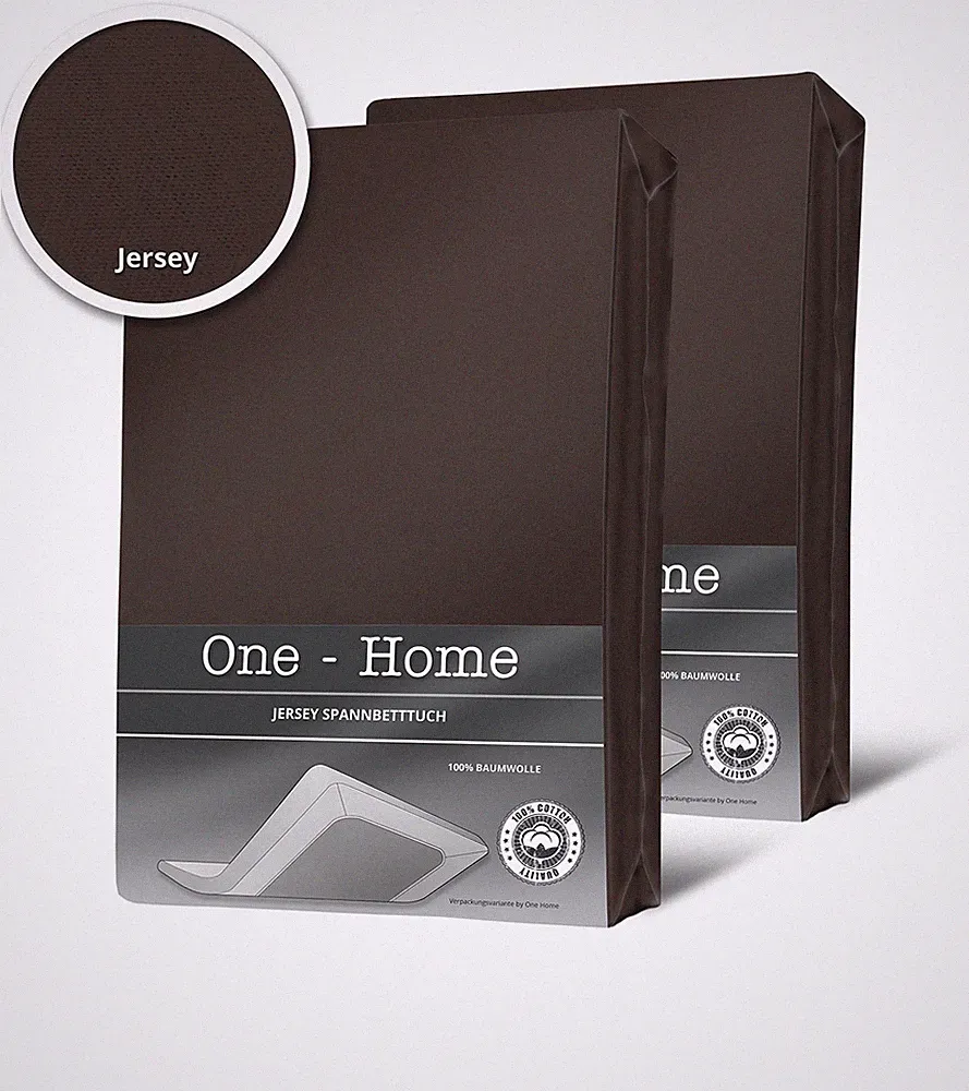 2er Pack Spannbettlaken Bettlaken schoko braun 90x200 cm - 100x200 cm Jersey set