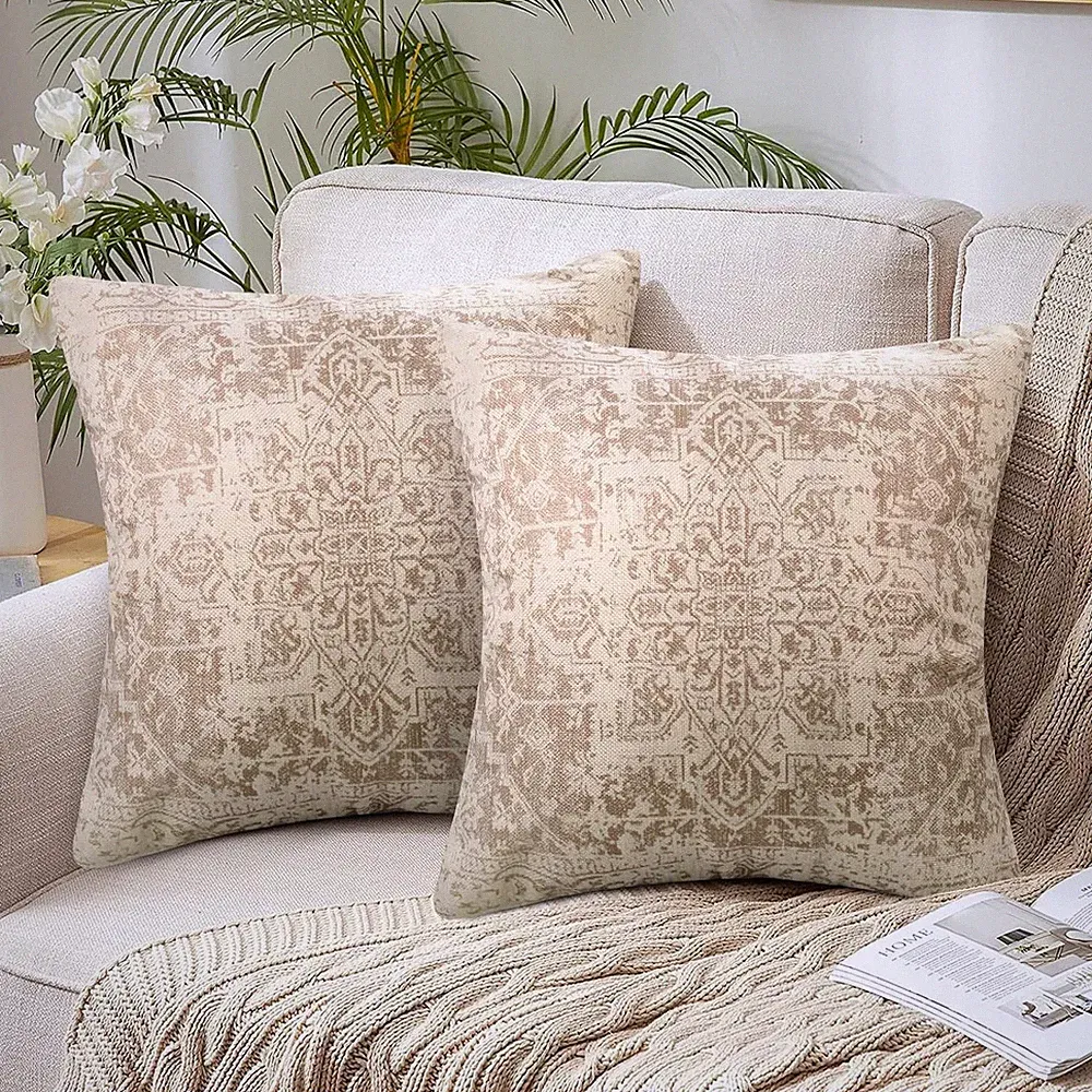 2er Set Boho Kissenbezüge Indische Exotische Muster Kissenhülle Doppelseitig Bei