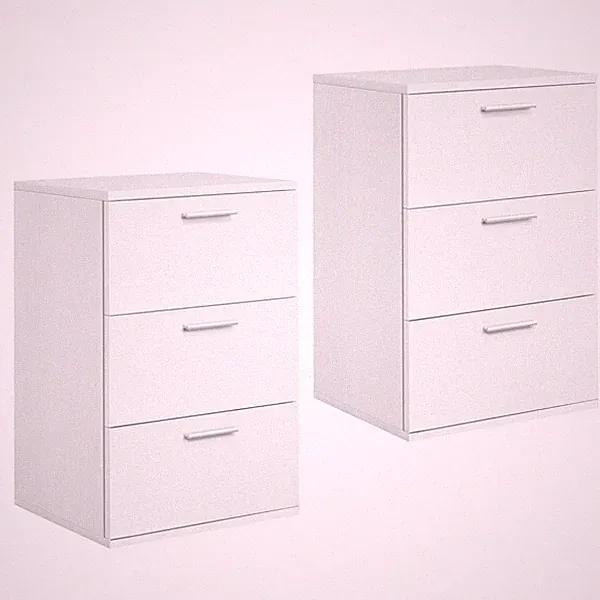 2er Set Nachttisch Nachtschrank für Boxspringbett Kommode Beistell 3 Schubladen