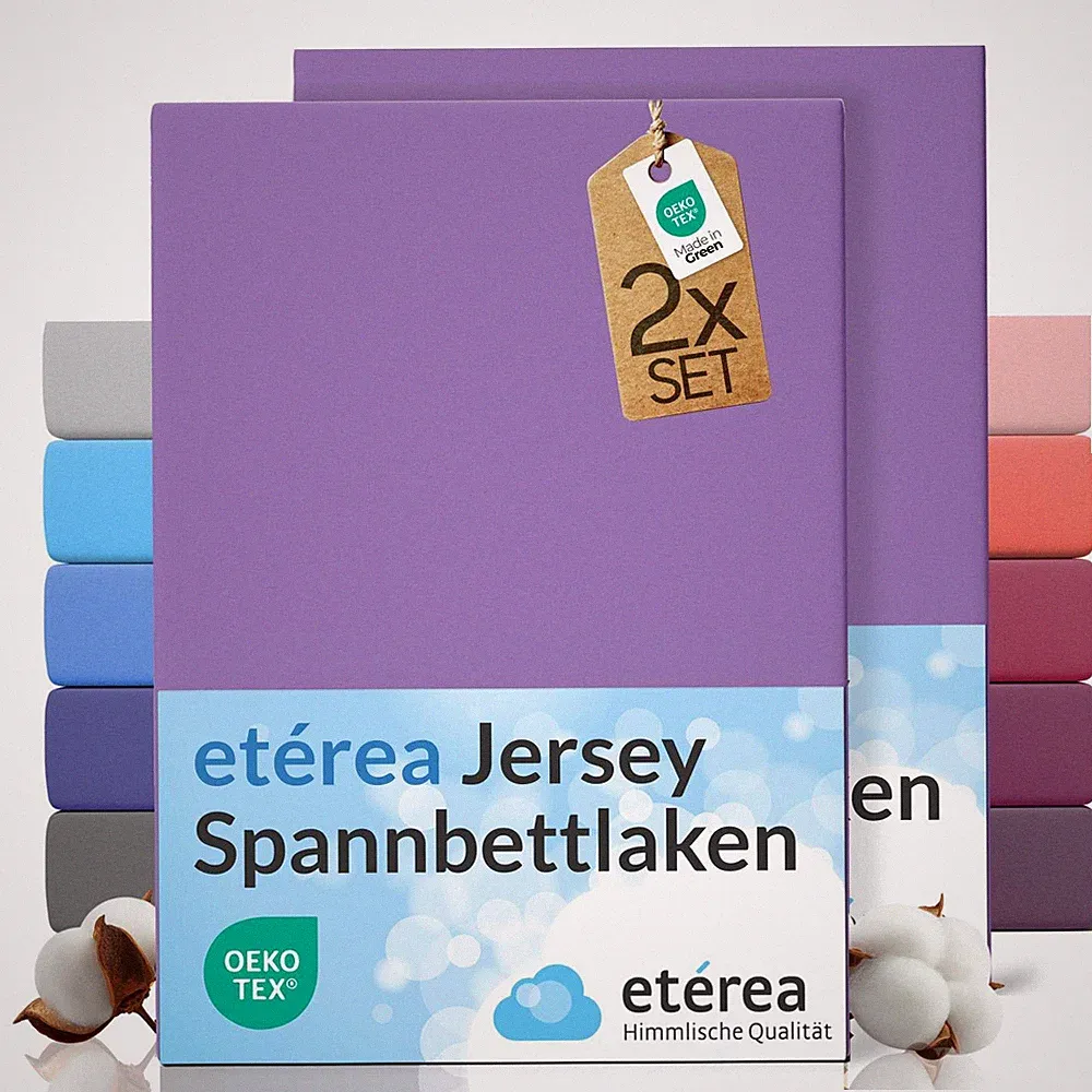 2er Set Spannbettlaken Bettlaken Jersey Spannbetttuch Matratzenbezug Baumwolle