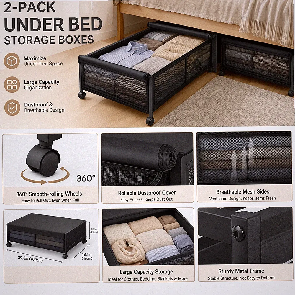 schublade unter dem bett mit rollen