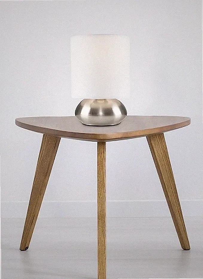2x weißer Schirm Metallfuß TOUCH LAMPE Bett BEISTELL Tisch Bücher Regal LICHT Haus Geschenk👌