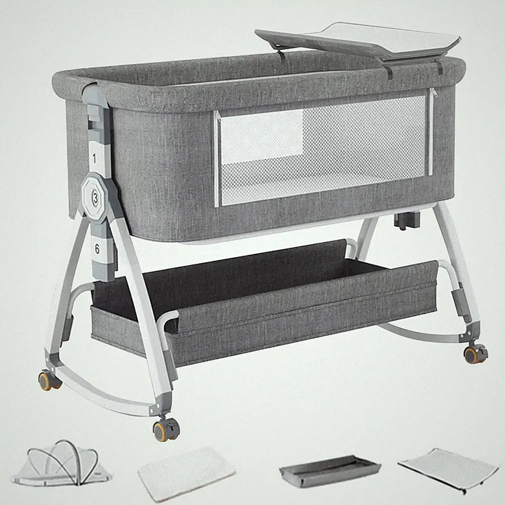 3 in 1 Beistellbett Babywiege Reisebett Höhenverstellbar Kinderbett Babybett NEU