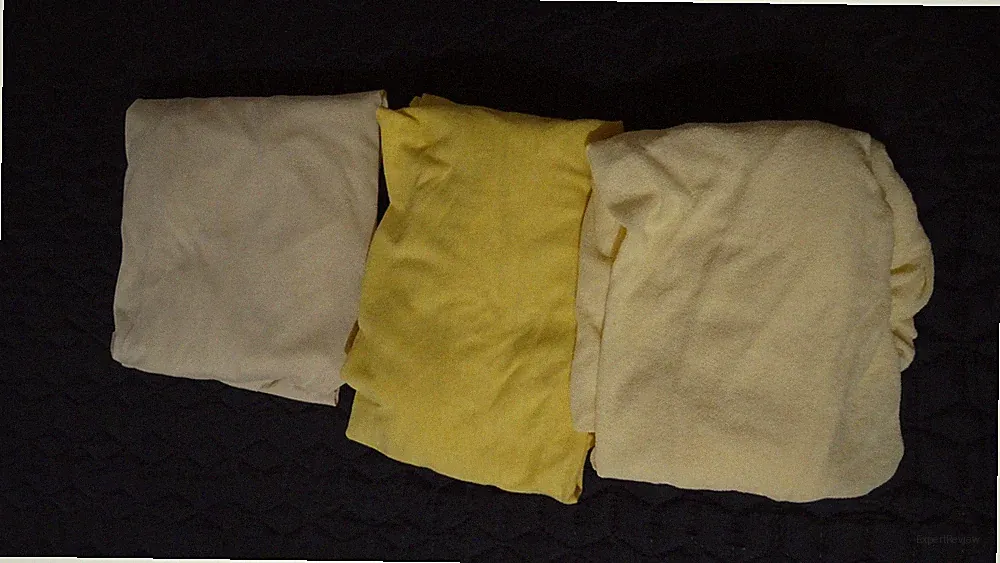 3 Spannbetttücher für Kinderbett -Matratze 70x140cm, gelb und beige