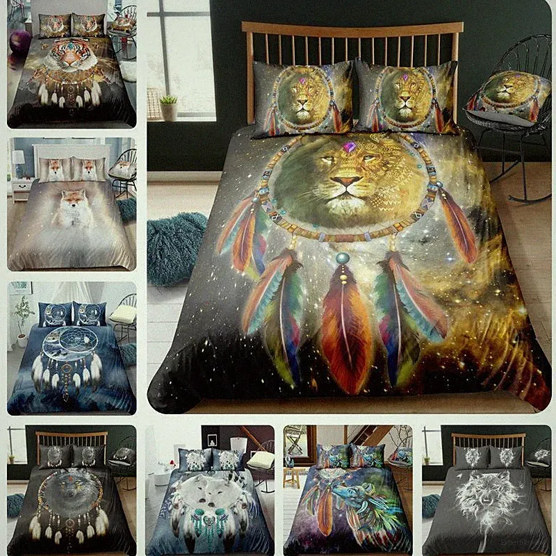 3D Tier Wolf Bettbezug Galaxie Bettwäsche Kissenbezug 135x200 200x200 240x220