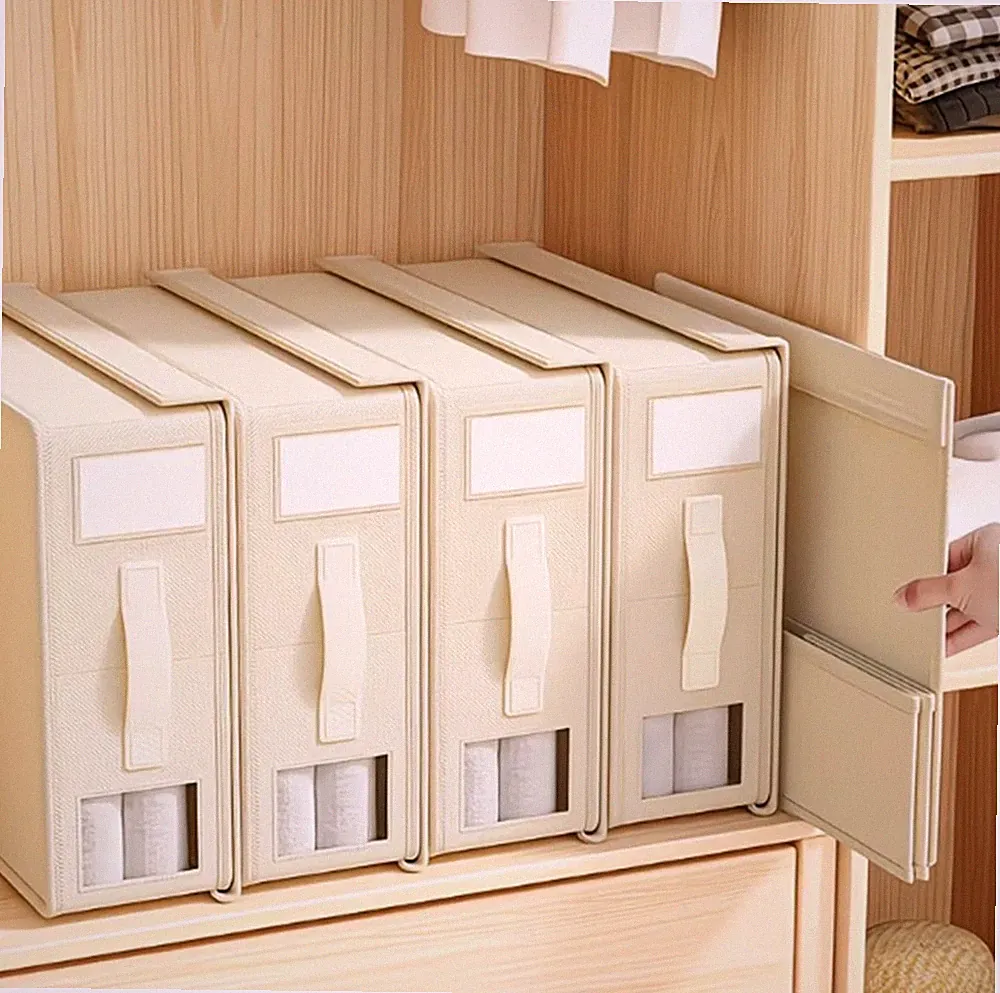 4 Stk Unterbettkommode,Aufbewahrungsbox mit Deckel，15L Faltbare Unterbett