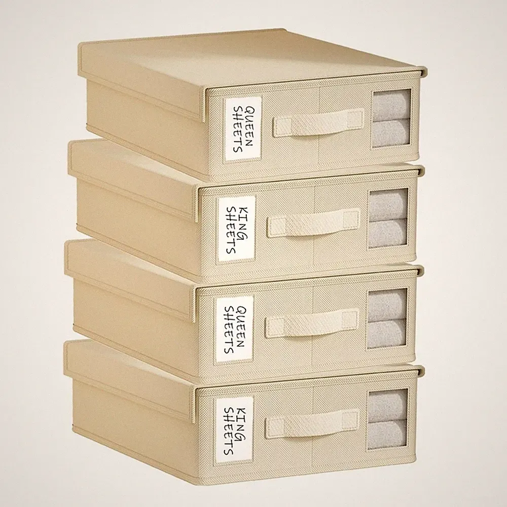 4 Stk Unterbettkommode,Aufbewahrungsbox mit Deckel，15L Faltbare Unterbett DHL