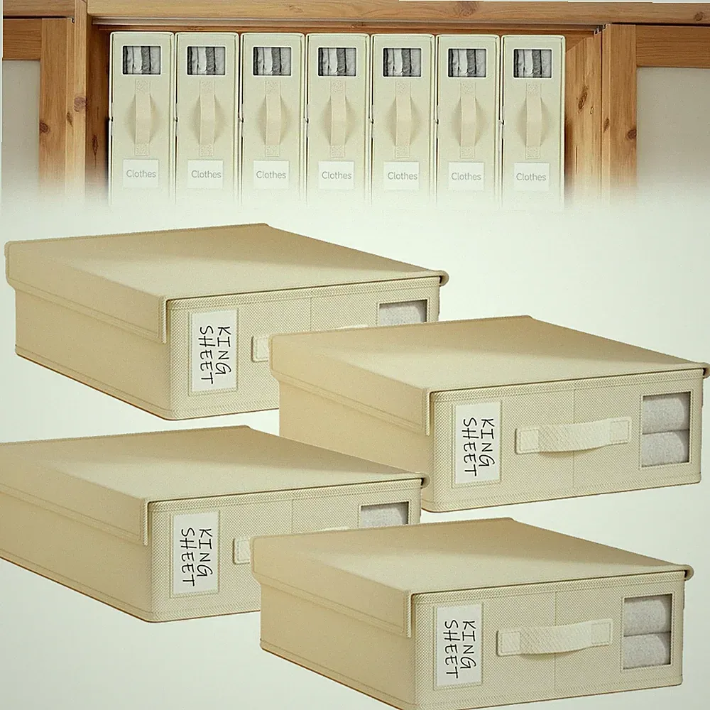 4 Stück 15L Unterbettkommode,Aufbewahrungsbox mit Deckel，Faltbare Unterbett DHL