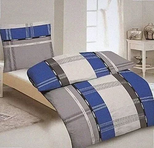 4-tlg SOMMER Microfaser Bettwäsche Bettbezug 135x200 + 80x80 Blau