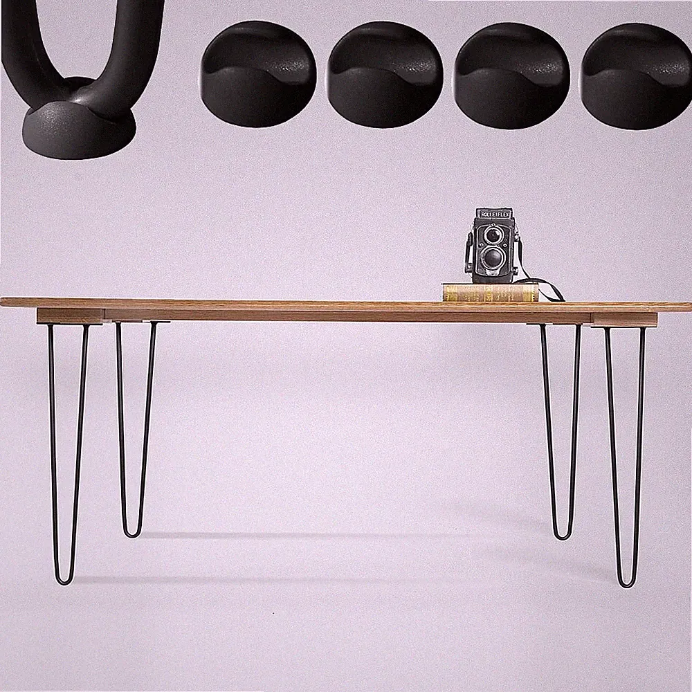 4er Set Hairpin Legs Schwarz 30CM Stahl Tischbeine Haarnadelbeine Tischgestell