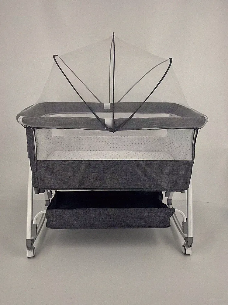 4in1 Kinderbett Babybett Beistellbett Babywiege Zustellbett Höhenverstellung