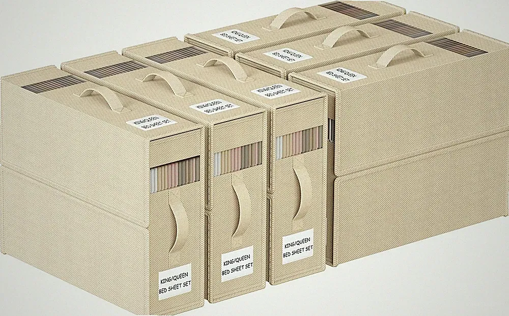 6 Stück Aufbewahrung Bettwäsche Organizer, Faltbarer Aufbewahrungstasche für...