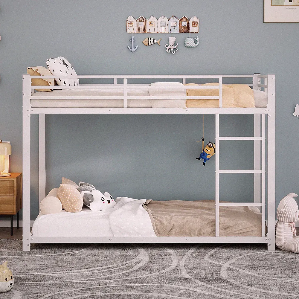 90x200 Kinderbett Weiß Eisenbetten Etagenbett klassisch
