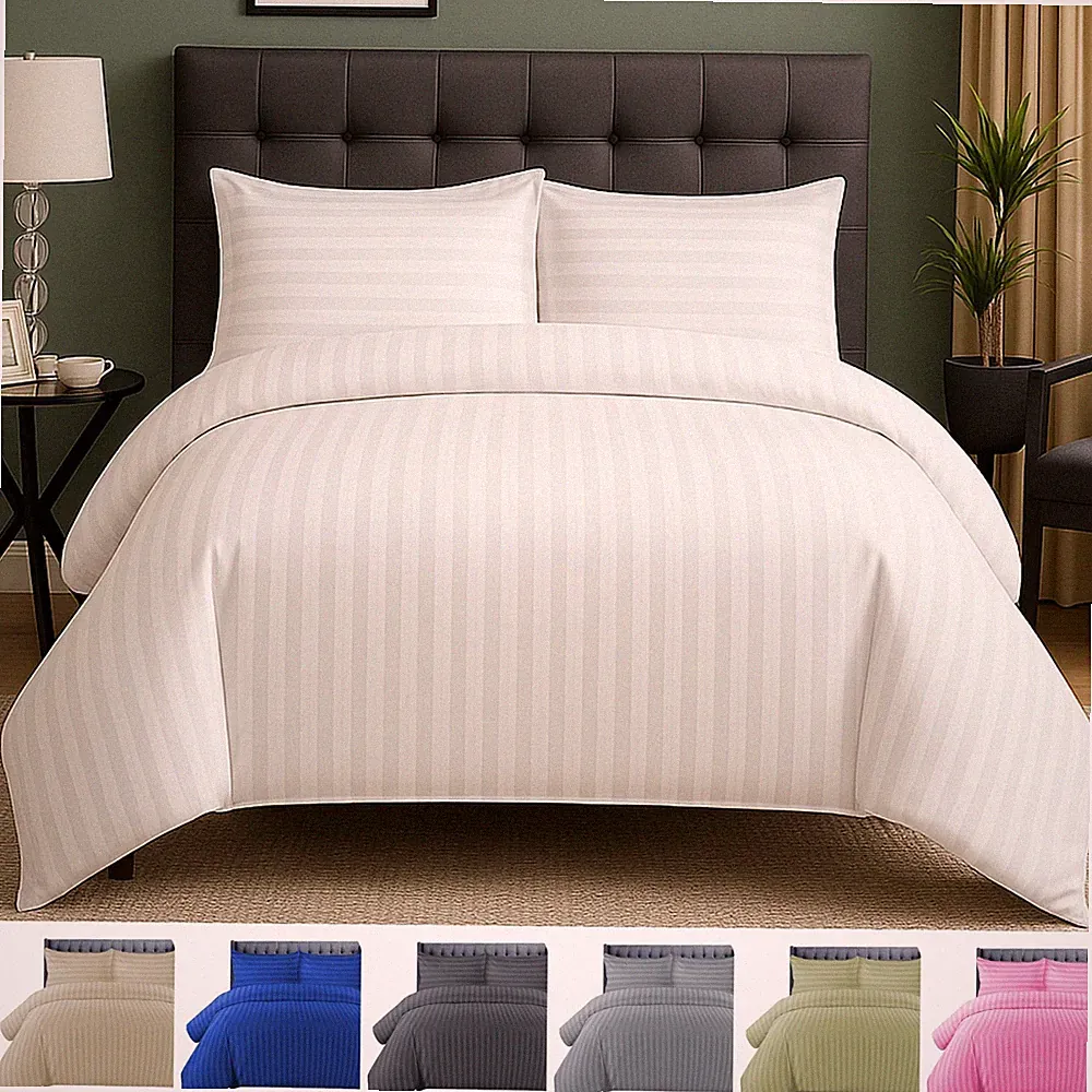 Ägyptische Streifen Bettbezug Quilt Bettwäsche Set Flaches Laken Single Double King/Groß Alle