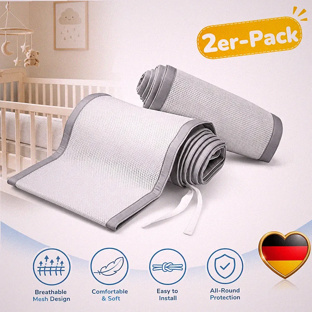Atmungsaktive Mesh-Schutzpolster Kinderbett Boxspring Baby Rausfallschutz Bett