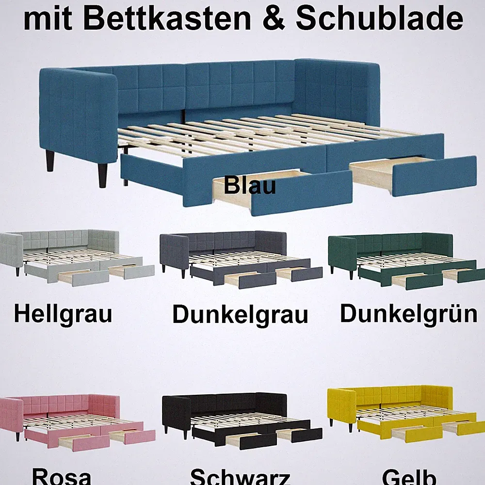 Ausziehbar Tagesbett Samt Schlafsofa Bettsofa Sofa Bett Schlafcouch Gästebett