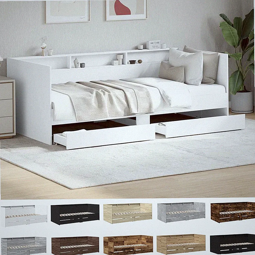 Ausziehbare 2-in-1 Tagesbett mit Schubladen ohne Matratze Sofa Bett Gästebett