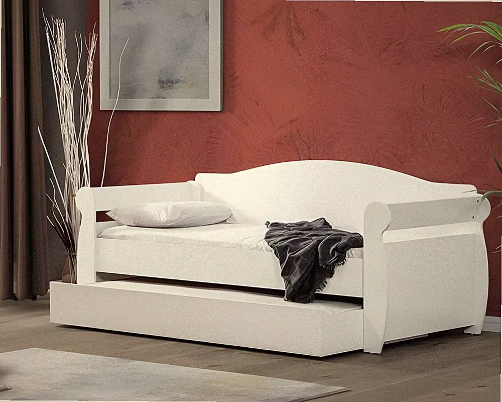 Ausziehbares Tagesbett Weiß für Schlafzimmer und Gästezimmer