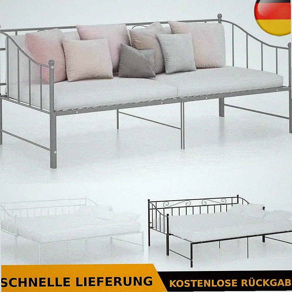 Ausziehbett 90x200cm Tagesbett Schlafsofa Metallbett Viele Farben vidaXL