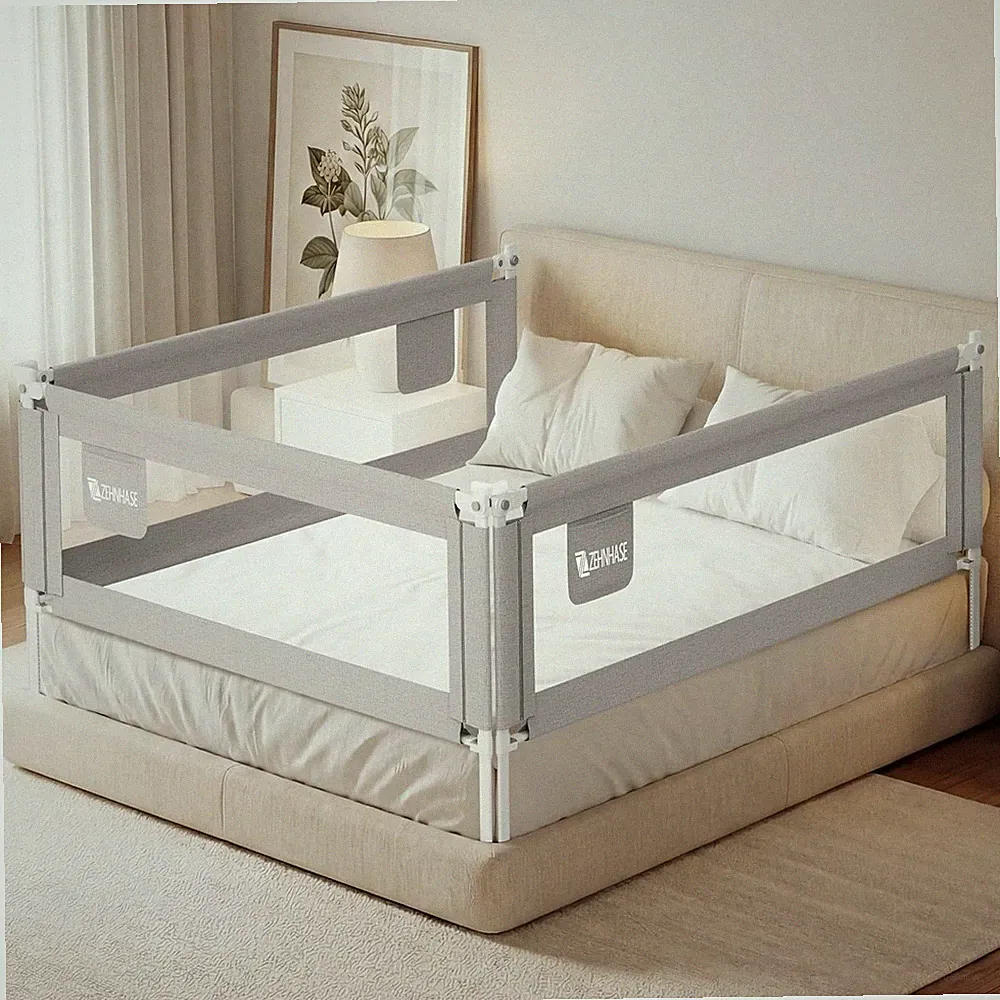 Baby Bettgitter Rausfallschutz 150cm Grau für Kinderbett