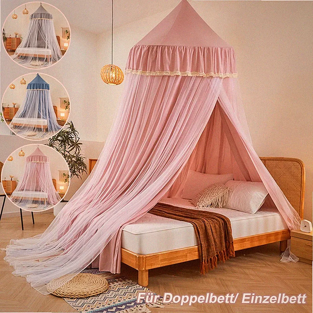 Baby Kinder Betthimmel Moskitonetz Mückennetz Doppelbett Einzelbett Baldachin