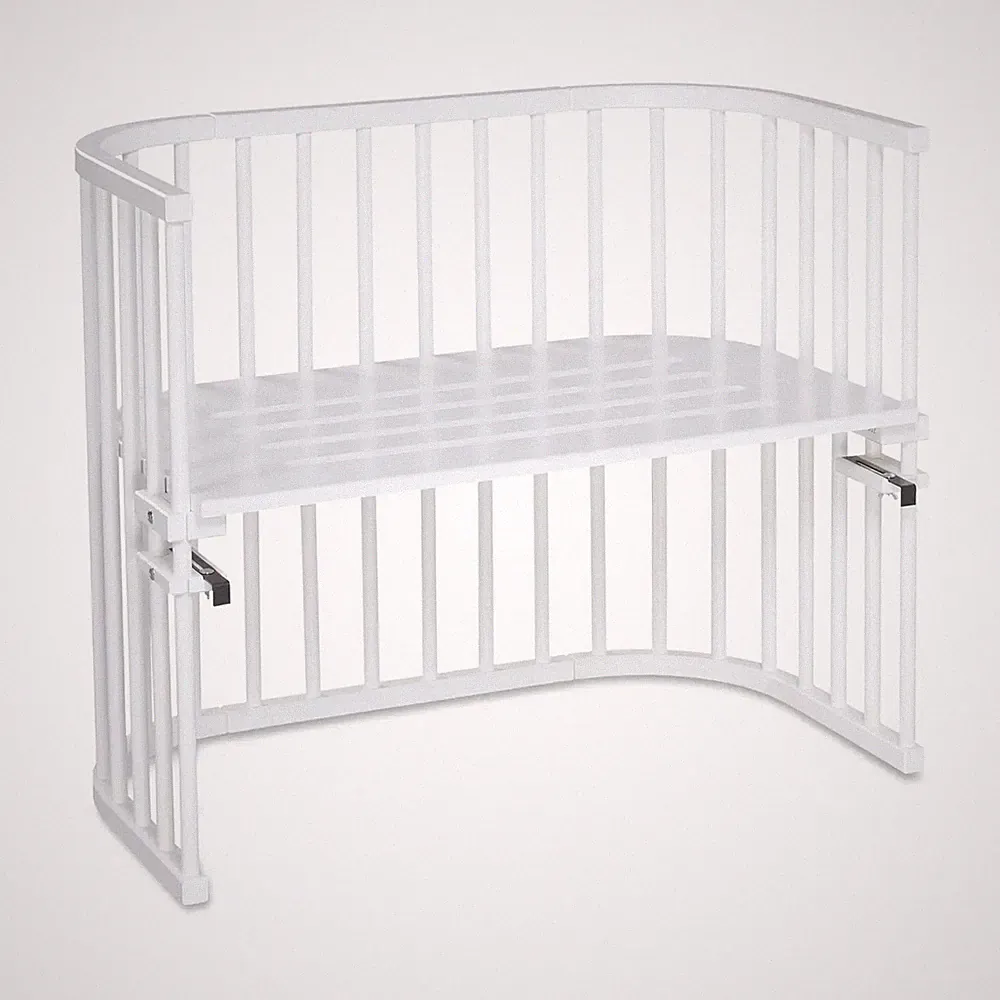 babybay Beistellbett Kinderbett Babybett Maxi Liegefläche weiß Buchenholz Bett