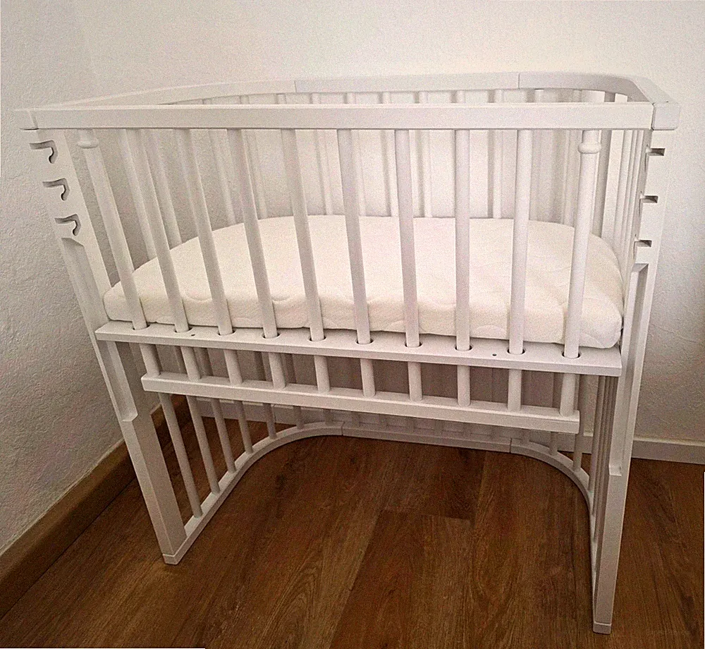 Babybay Boxspring Beistellbett, Babybett Kinderbett - Weiß Inkl. Matratze