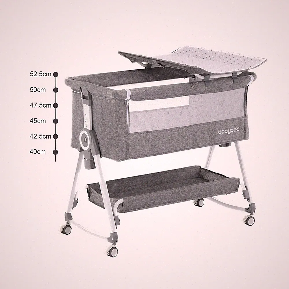 Babybette Kinderbett mit Rollen Zustellbett Matratze Laufstall Beistellbett