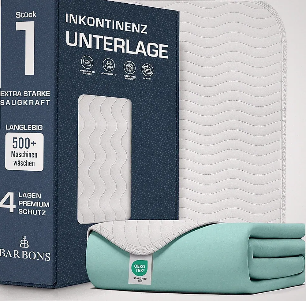 BARBONS Inkontinenzunterlage waschbar wasserdicht Matratzenauflage Bettunterlage