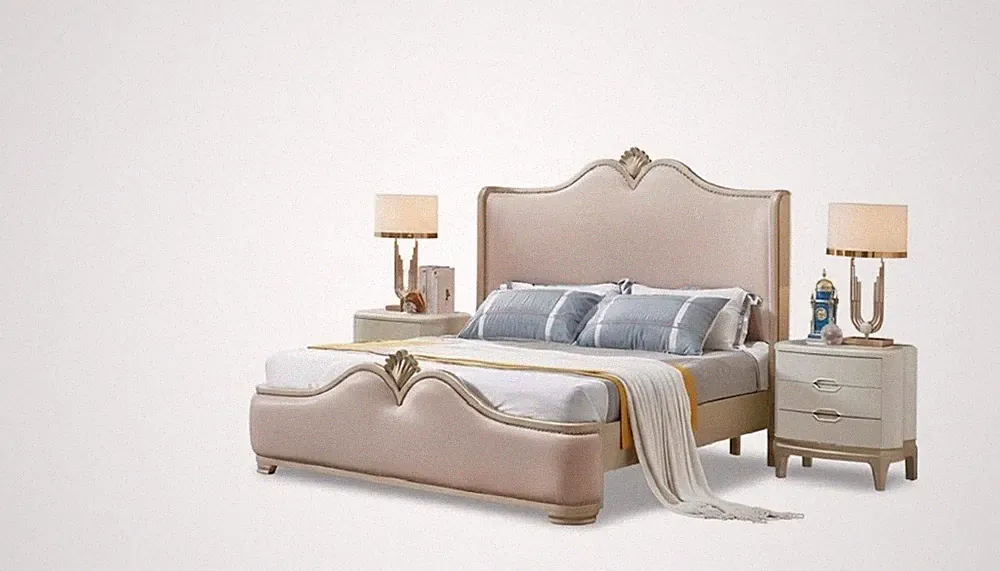 Barock Schlafzimmer Set Bett 180x200cm Nachttische 2x Holz Möbel Neu Sofort