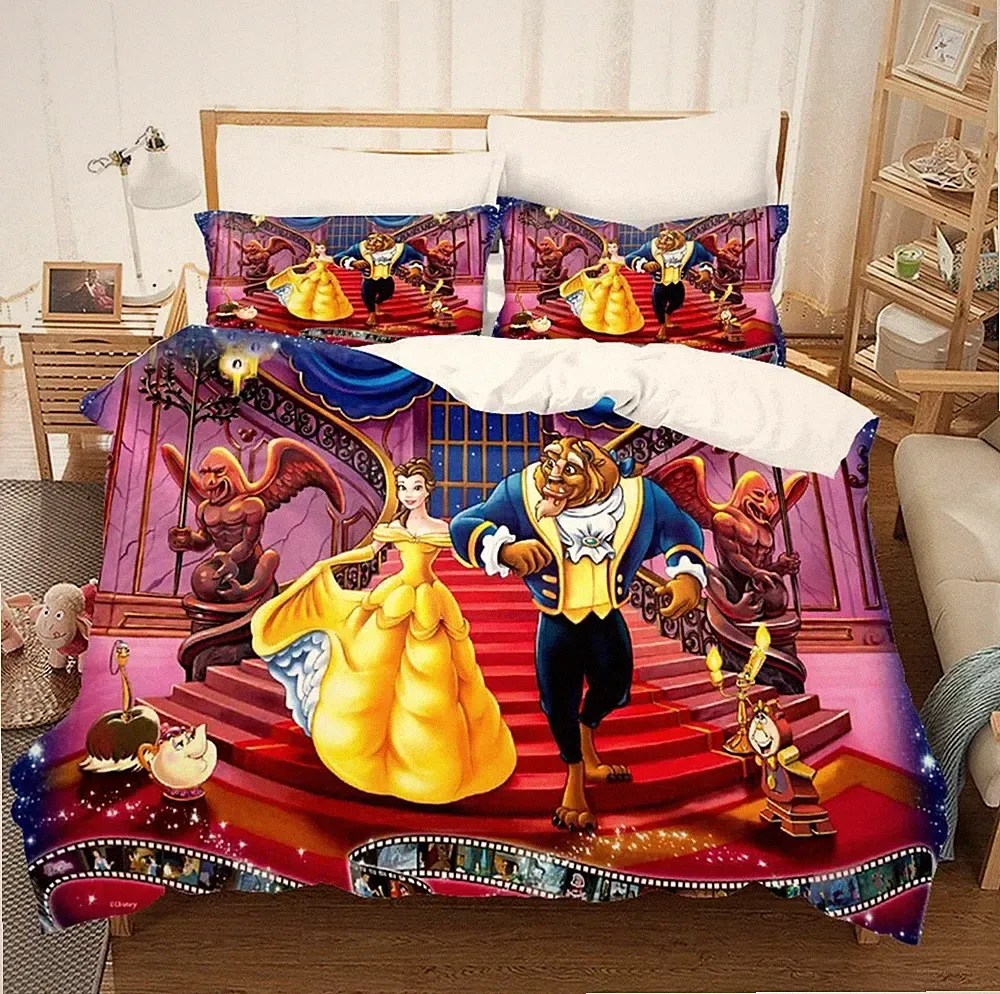 Beauty & Beast Bettwäsche Set.31 Name Hinzufügbar Bettdeckenbezug Kissenbez80x80