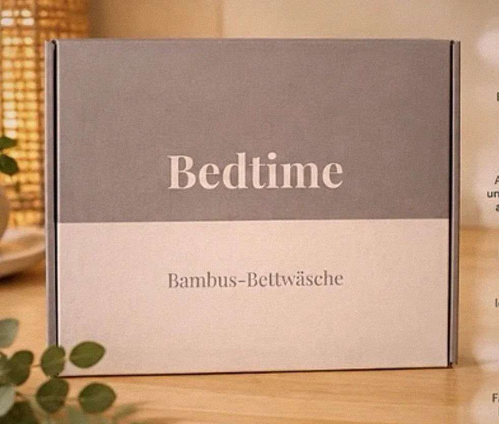 Bedtime Bambusfaser Bettwäschegarnitur 200x200 Grün/Weiß, 3-tlg, 2x80x80