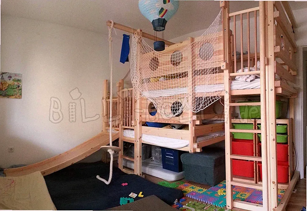 Beide-oben-Etagenbett seitlich versetzt (Billi-Bolli) | Kinderbett, Stockbett