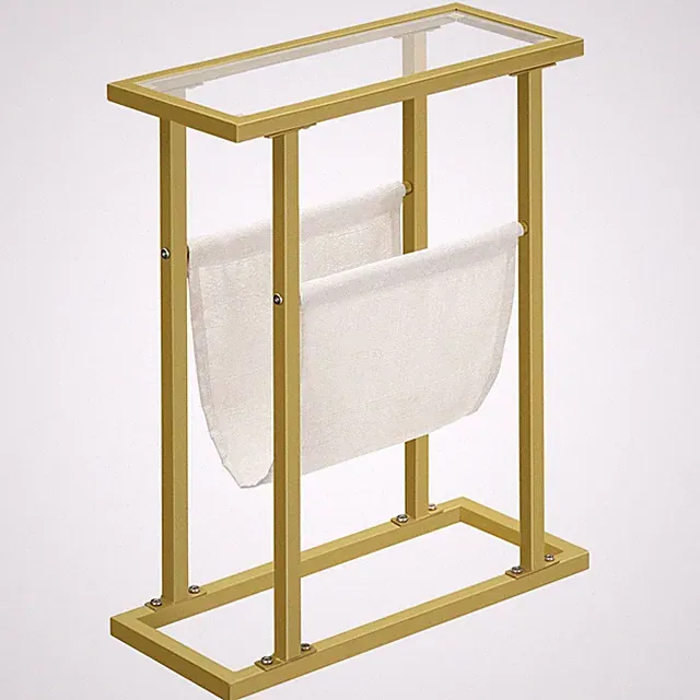 Beistelltisch, Schmaler Betttisch, Schmaler Couchtisch aus gehärtetem Glas, K...