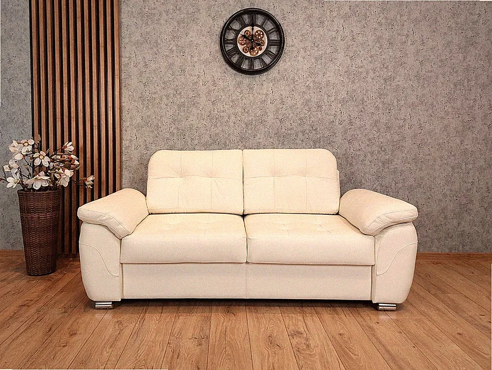 Bequemes Sofa Oxford Pik aus weißem italienischem Echtleder Leder Couch